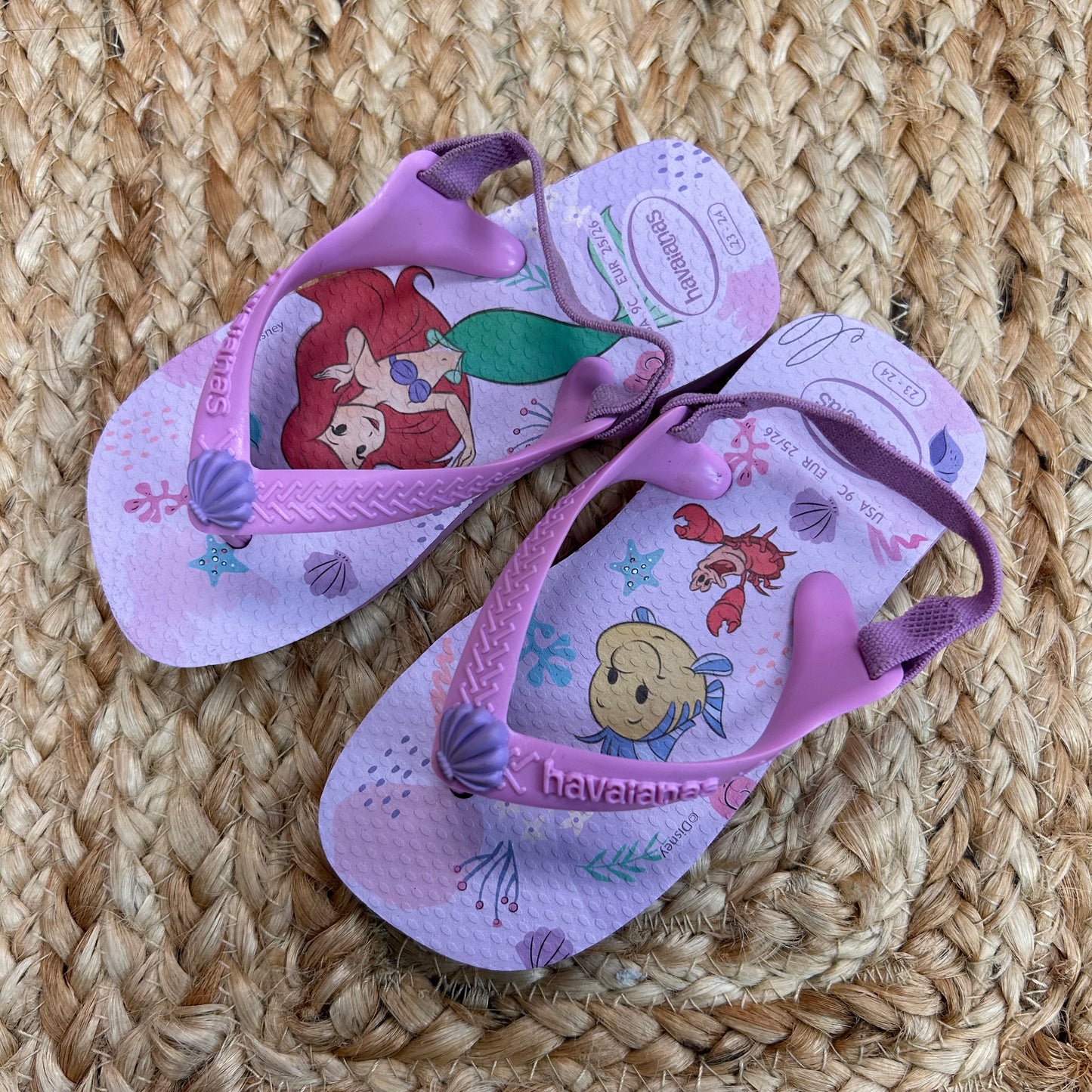 Pink Little Mermaid Flip Flops