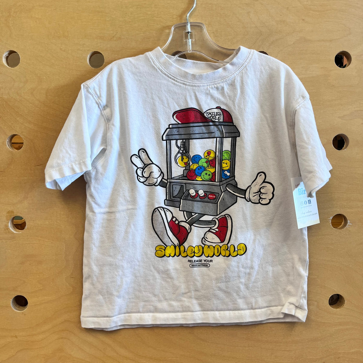 White Bubblegum Smiley World Tee