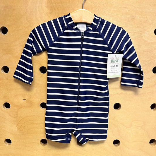 Blue/White Striped Swimsuit