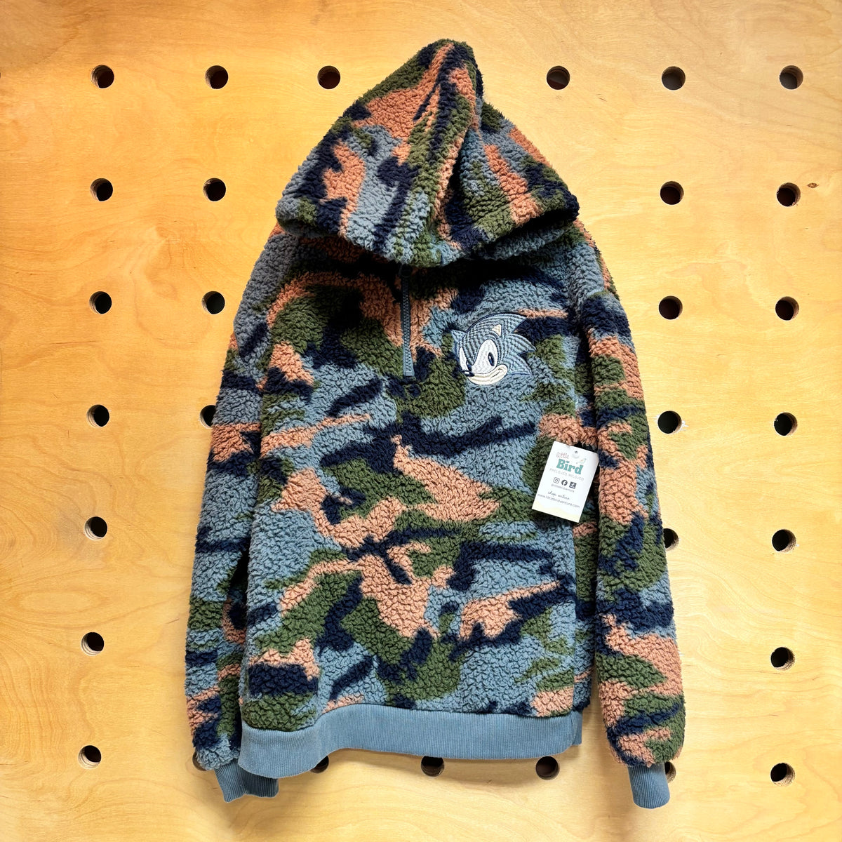 Blue/Brown Embroider Sonic Sherpa Jacket