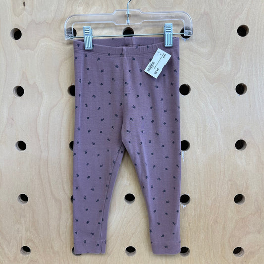 Organic Dusty Purple Floral Leggings