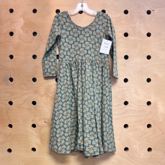 Green Floral Twirl Dress