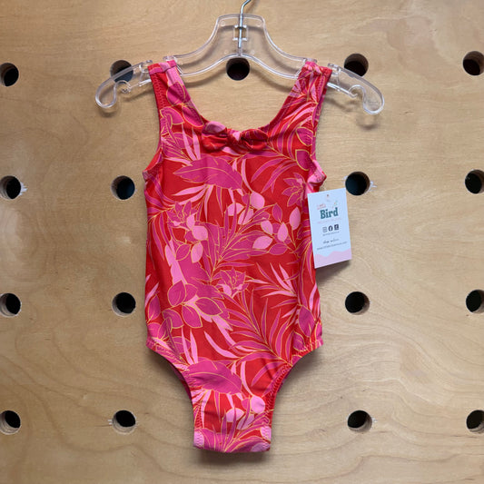 Pink/Red Leaves Swimsuit