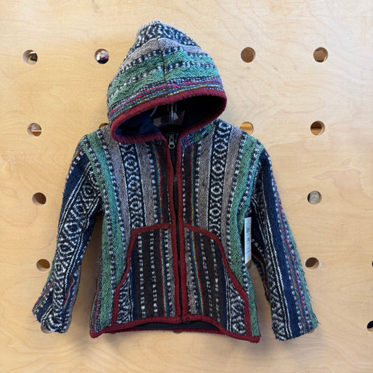 Grey/Green Serape Zip Hoodie