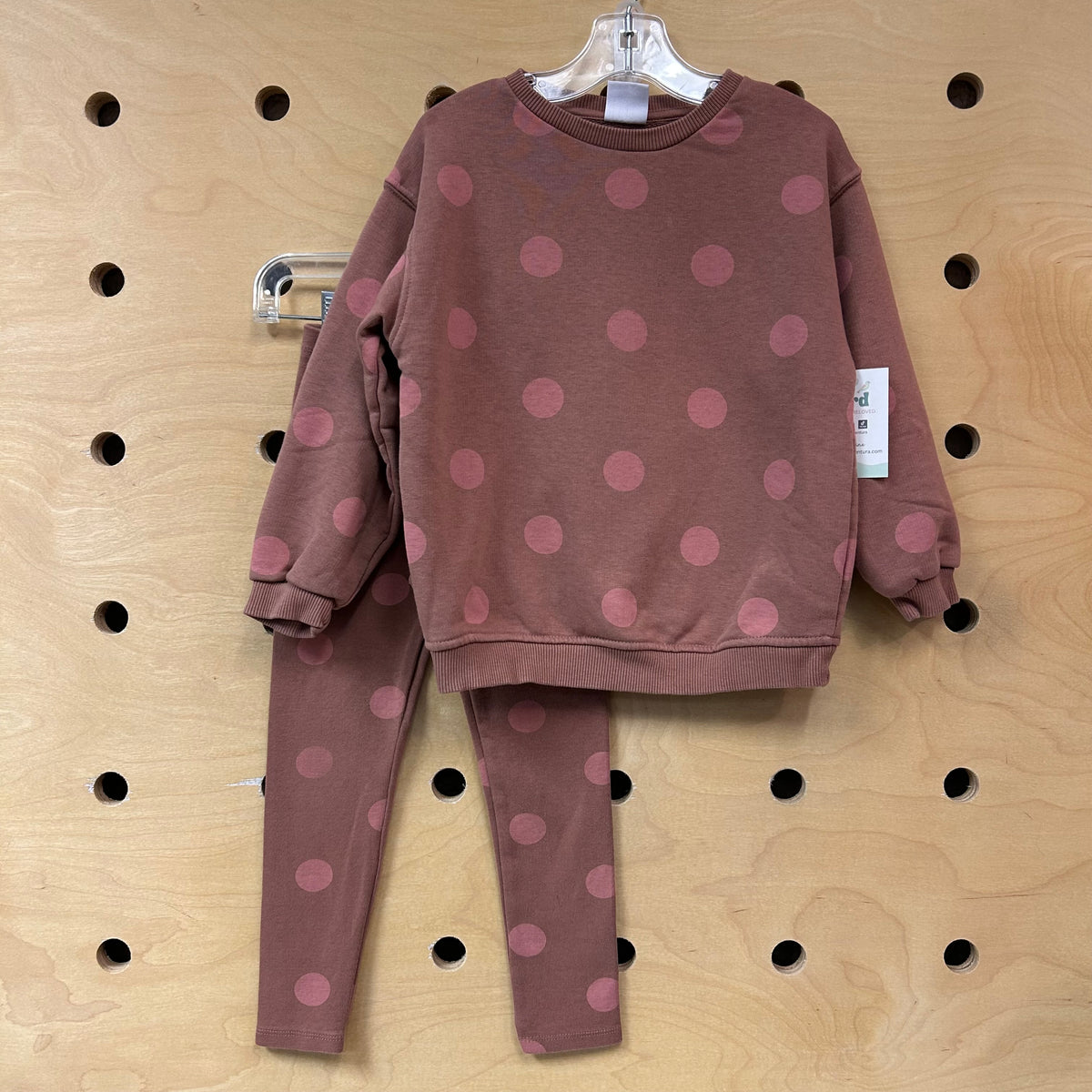 Brown & Pink Polka Dot Outfit