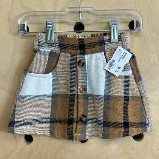 Brown Plaid Flannel Skirt