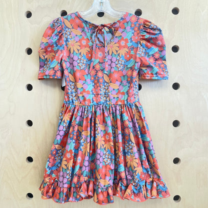 Orange Floral Twirl Dress
