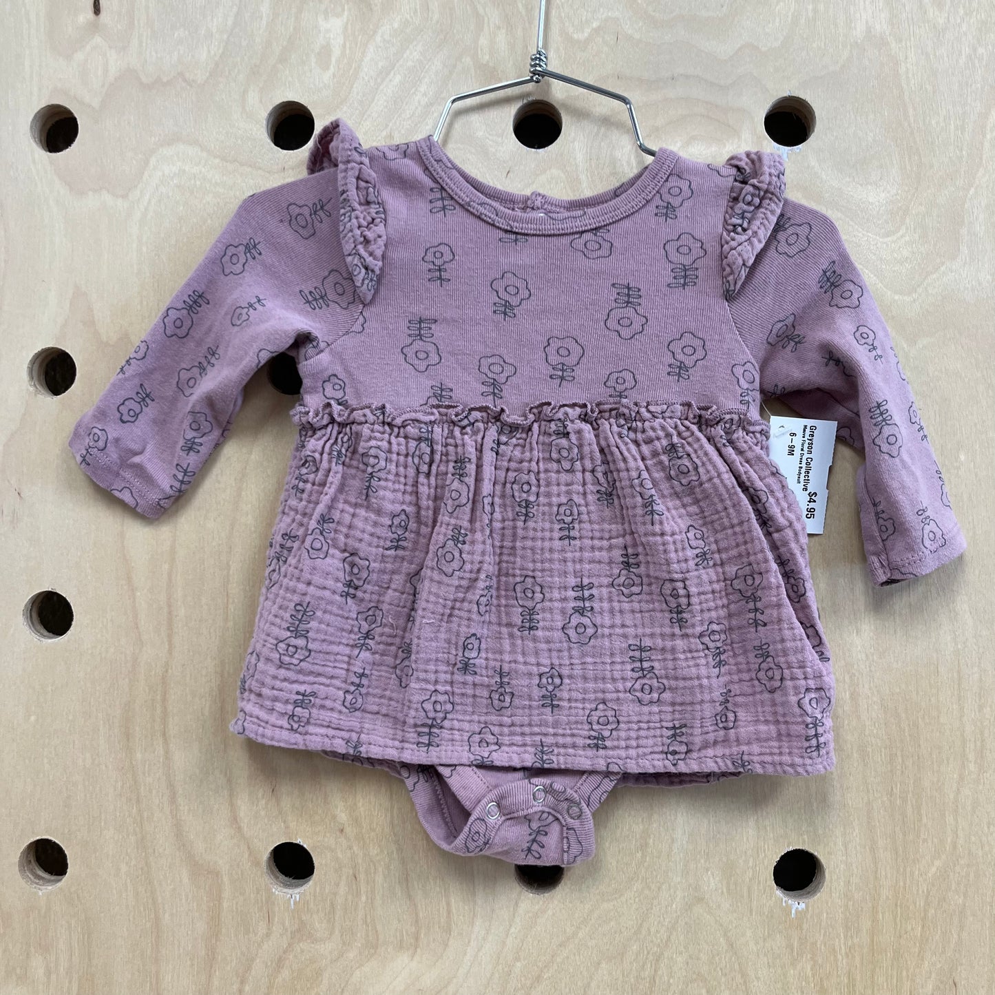 Mauve Floral Dress Bodysuit