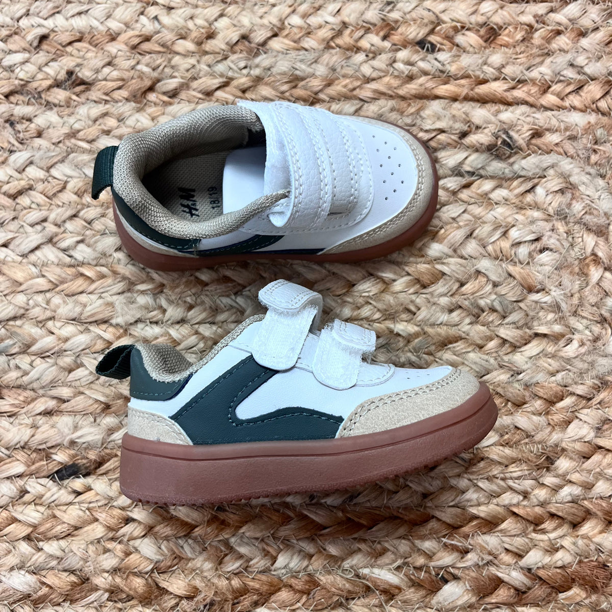 Green & Neutral Velcro Sneakers