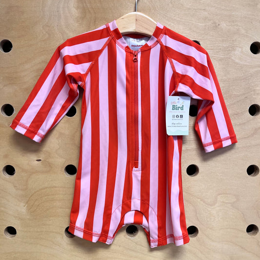 Red/Pink Striped Swimsuit