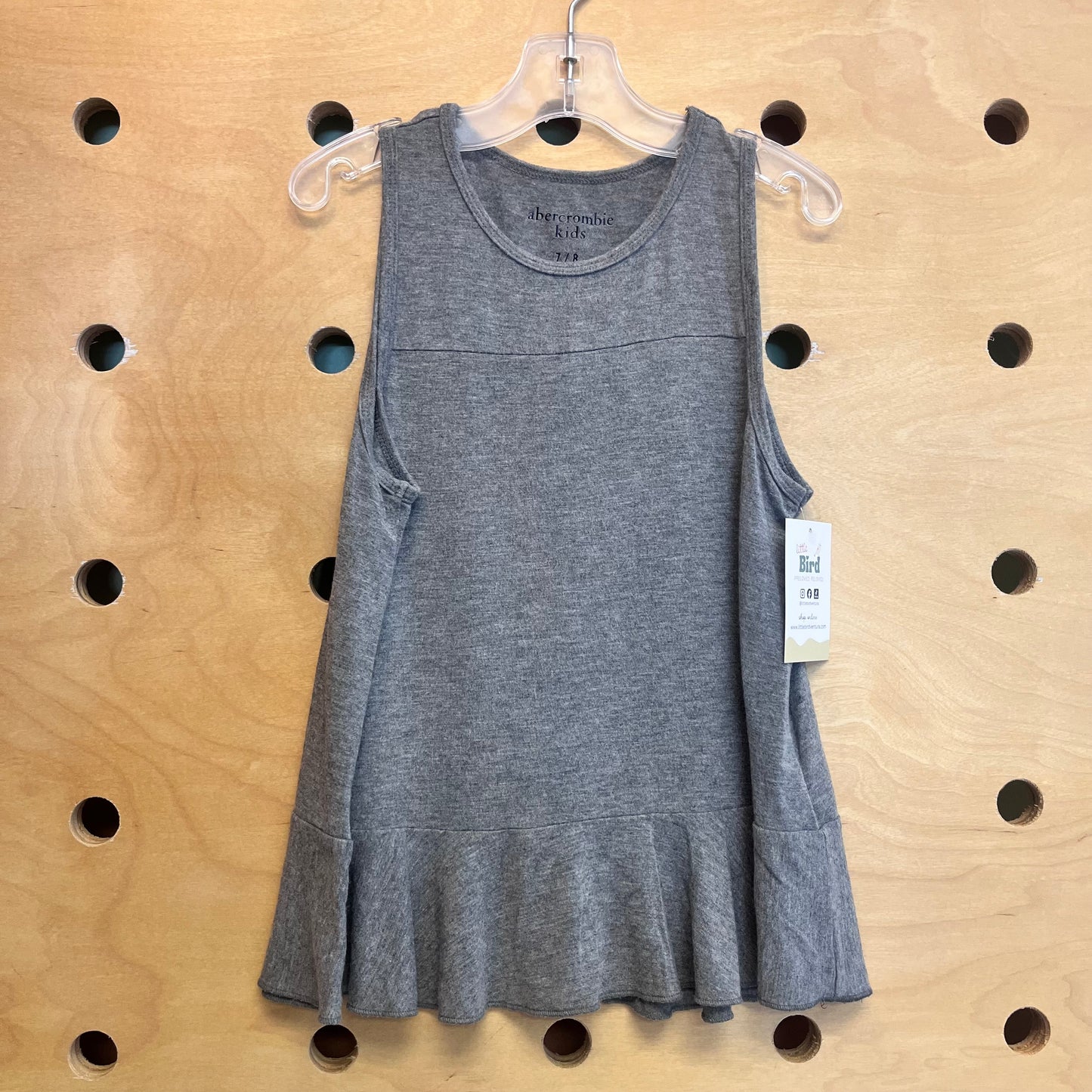 Grey Ruffle Hem Tank