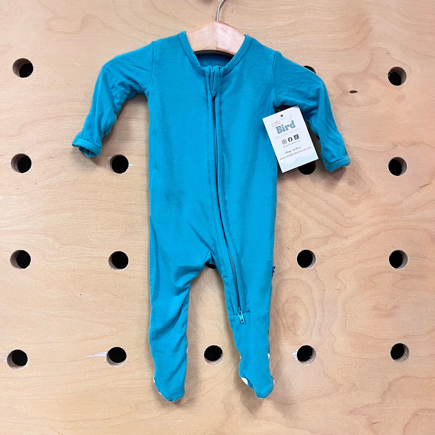 Teal Bamboo Footies