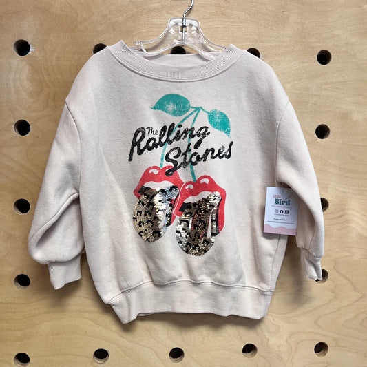 Cream Sequins 'Rolling Stones' Pullover