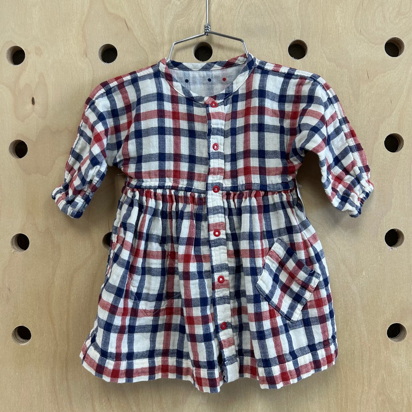 Patriotic Plaid Dress w/ Bloomers (Reversible)