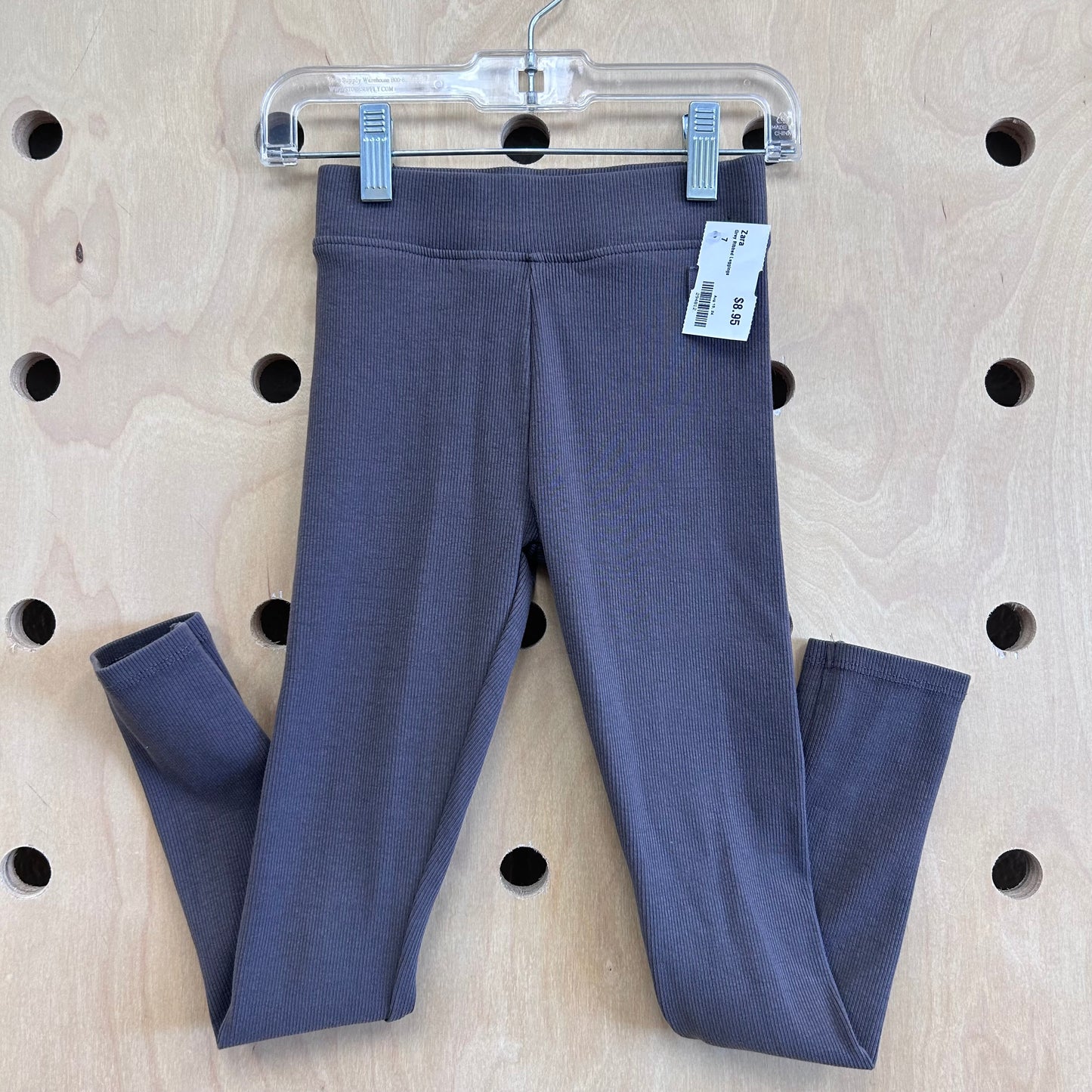 Grey Ribbed Leggings