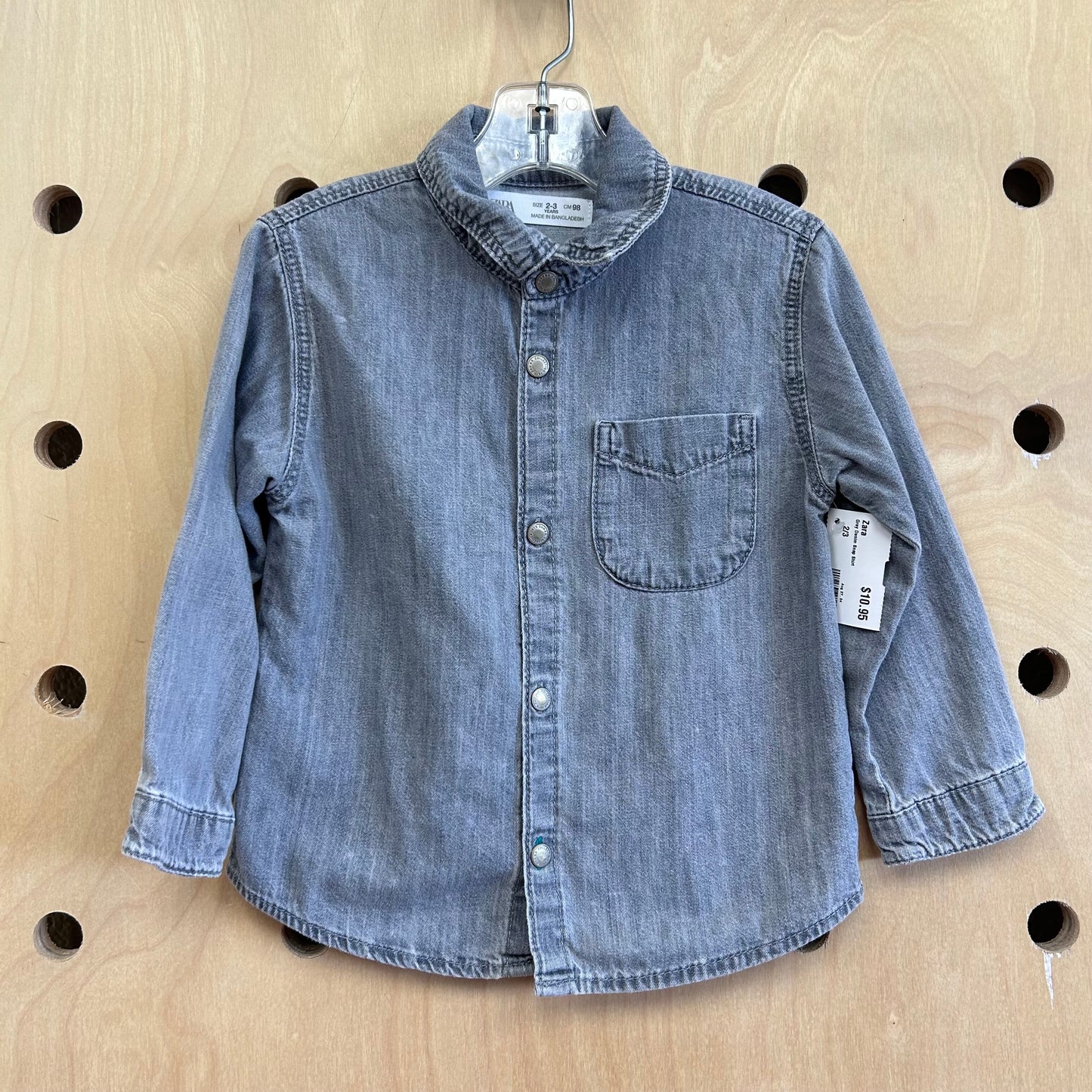 Grey Denim Snap Shirt