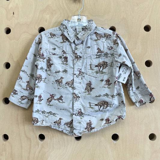 Grey Cowboy Snap Shirt
