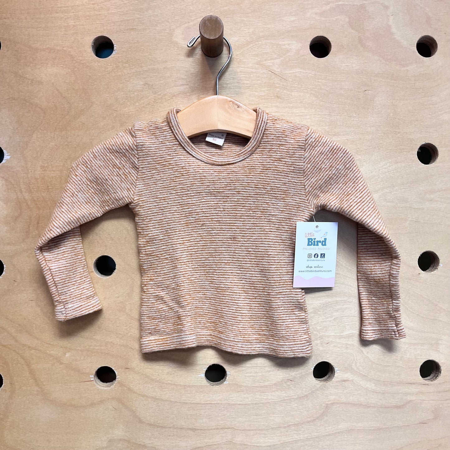 Orange Striped Wool-Blend Top