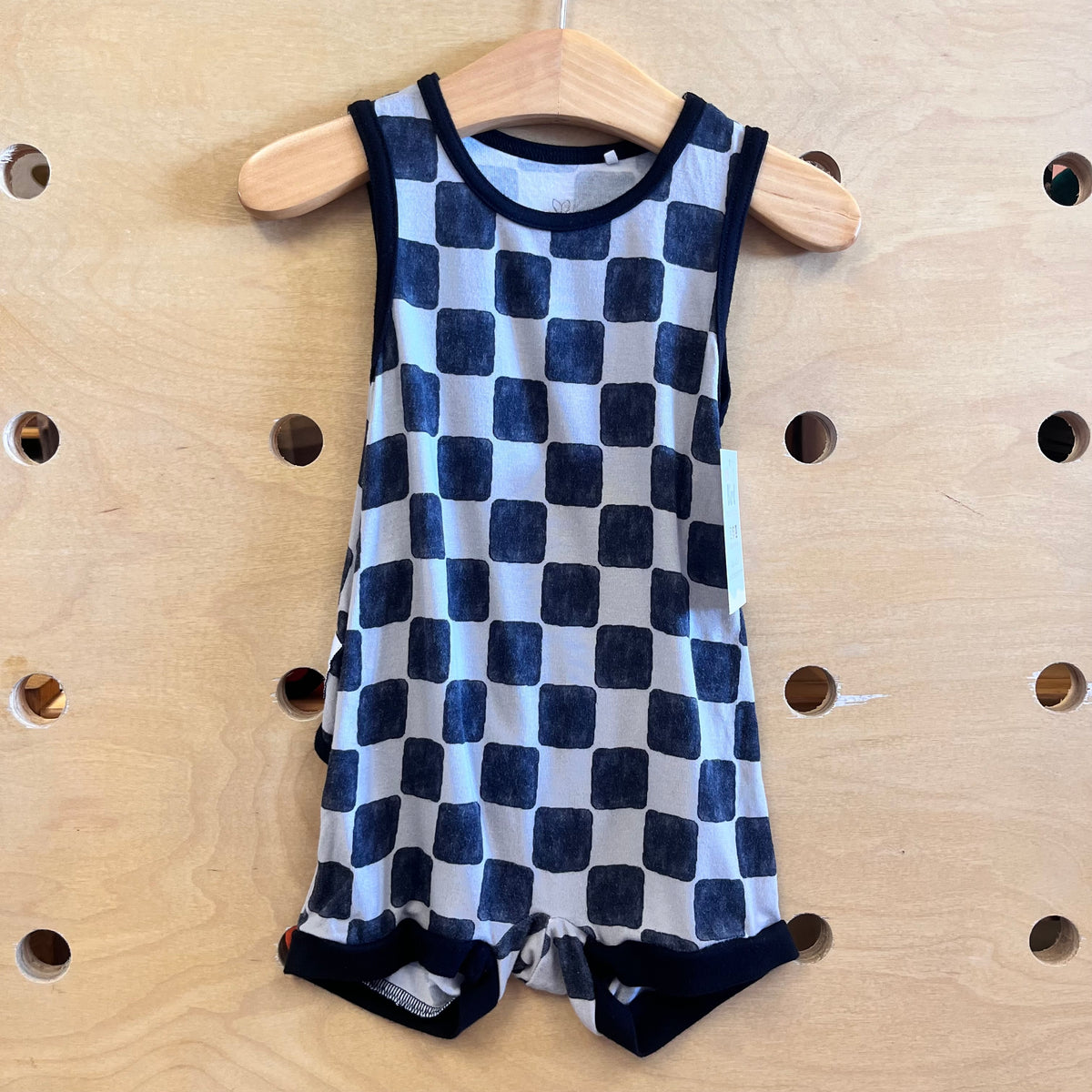 Black/Grey Checkered Bamboo Romper