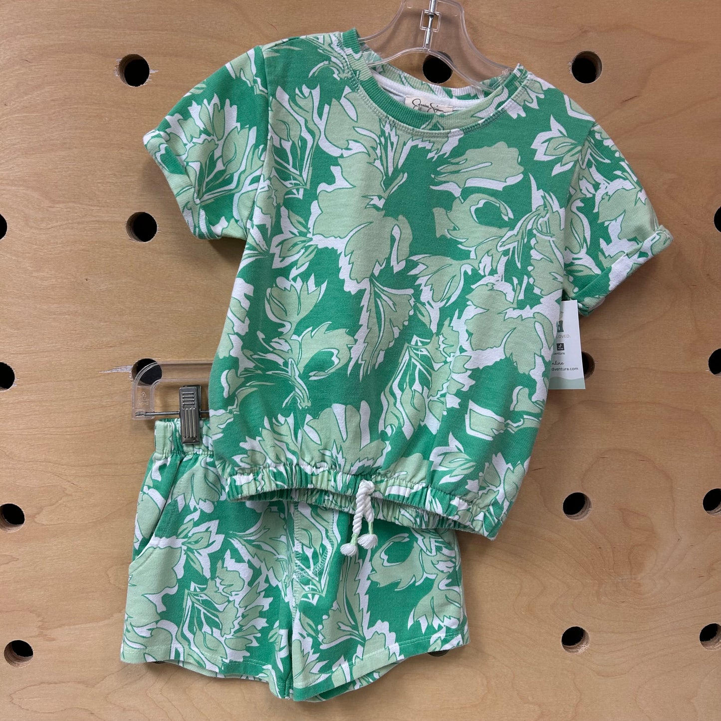 Green French Terry Top & Shorts