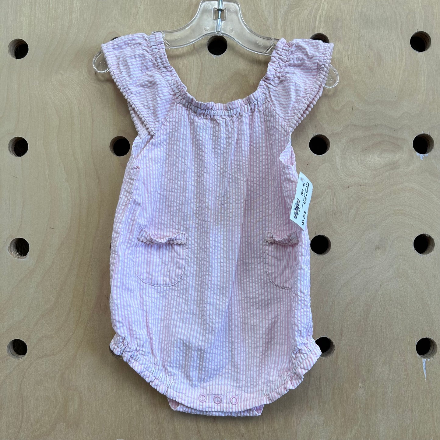 Pink Seersucker Bubble Romper
