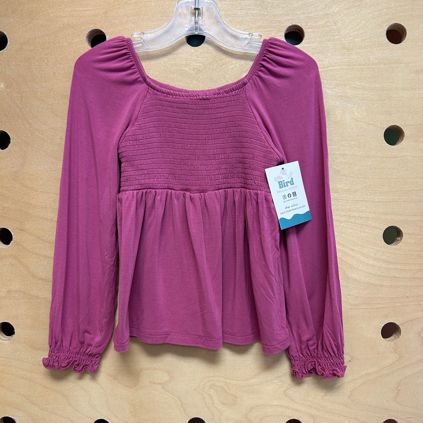 Plum Bamboo Smocked LS