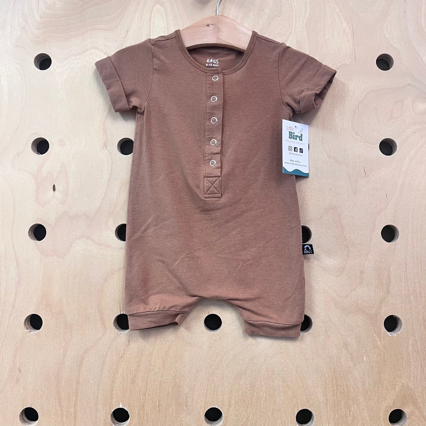 Brown Bamboo Snap Romper