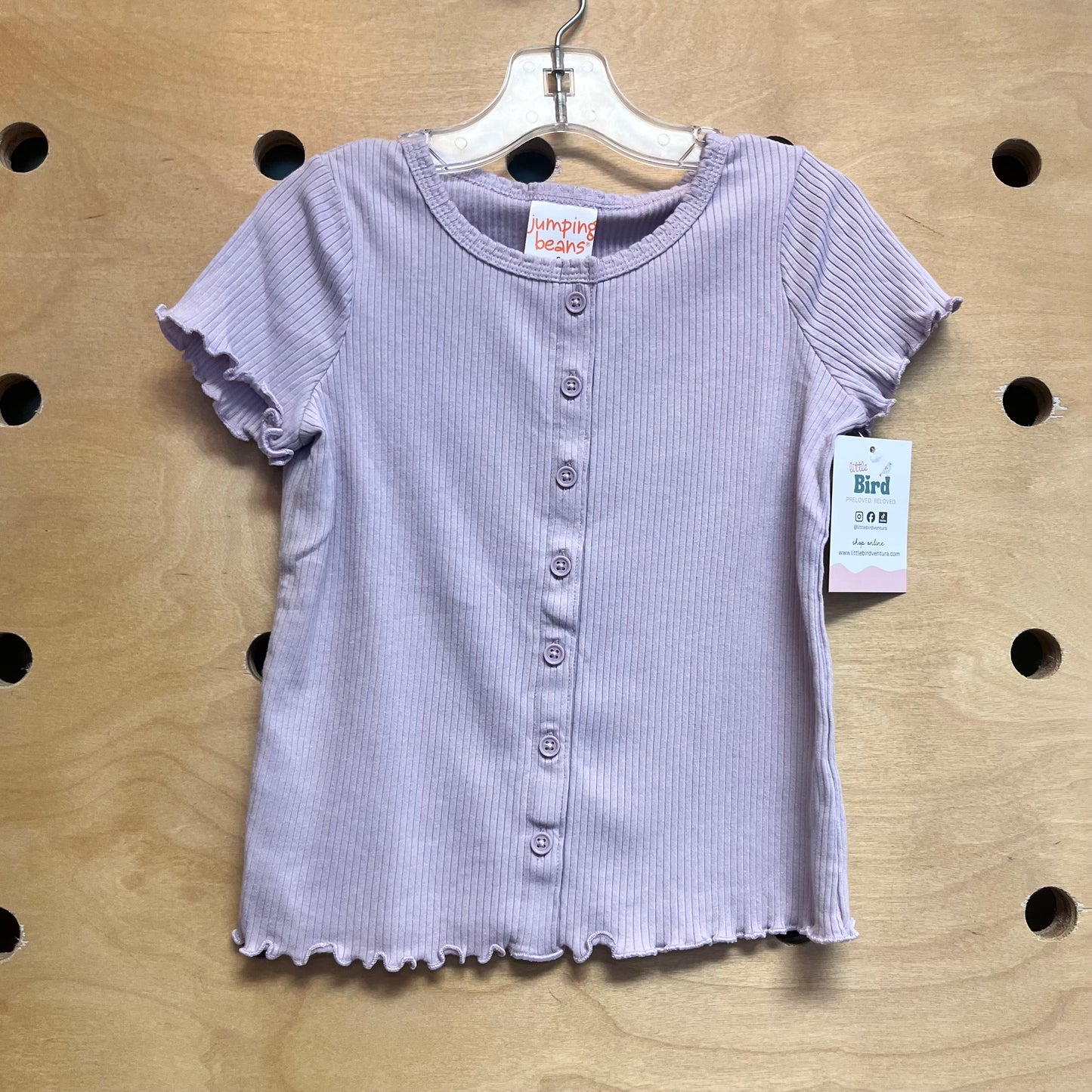 Purple Ribbed Tee