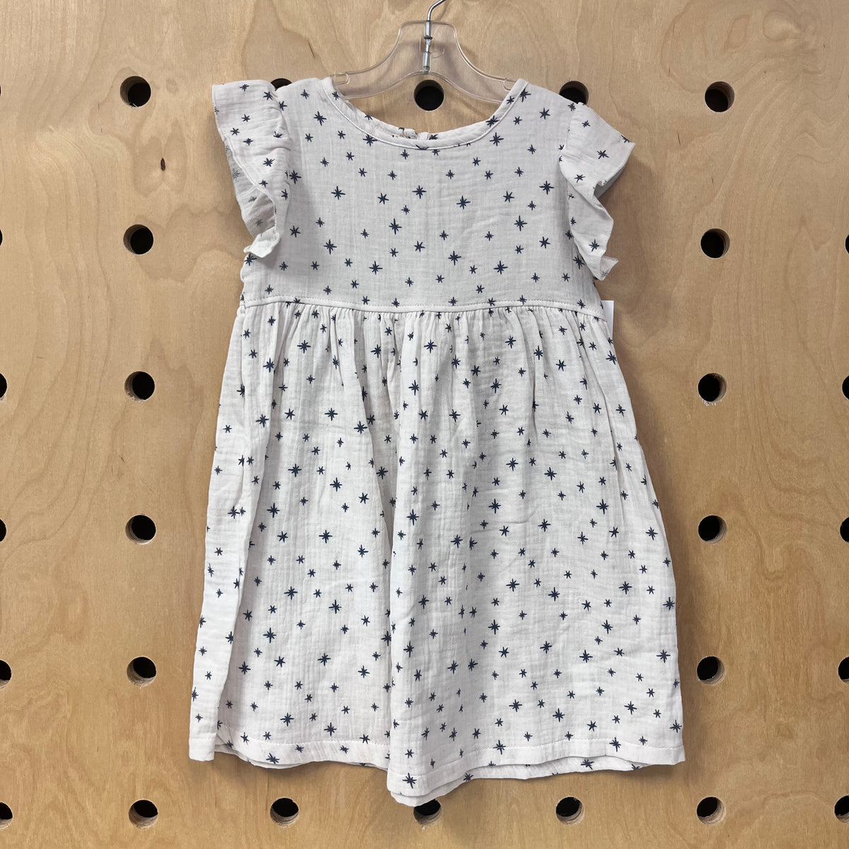 Cream & Blue Stars Organic Dress
