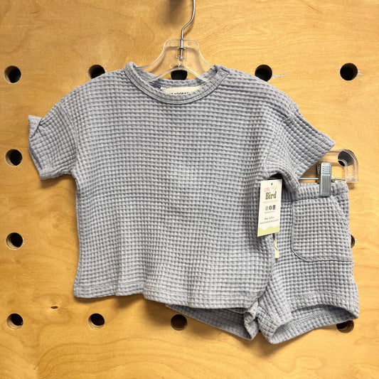 Blue Waffle Knit Outfit