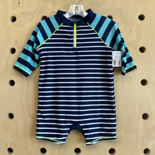 Blue Striped Swimsuit