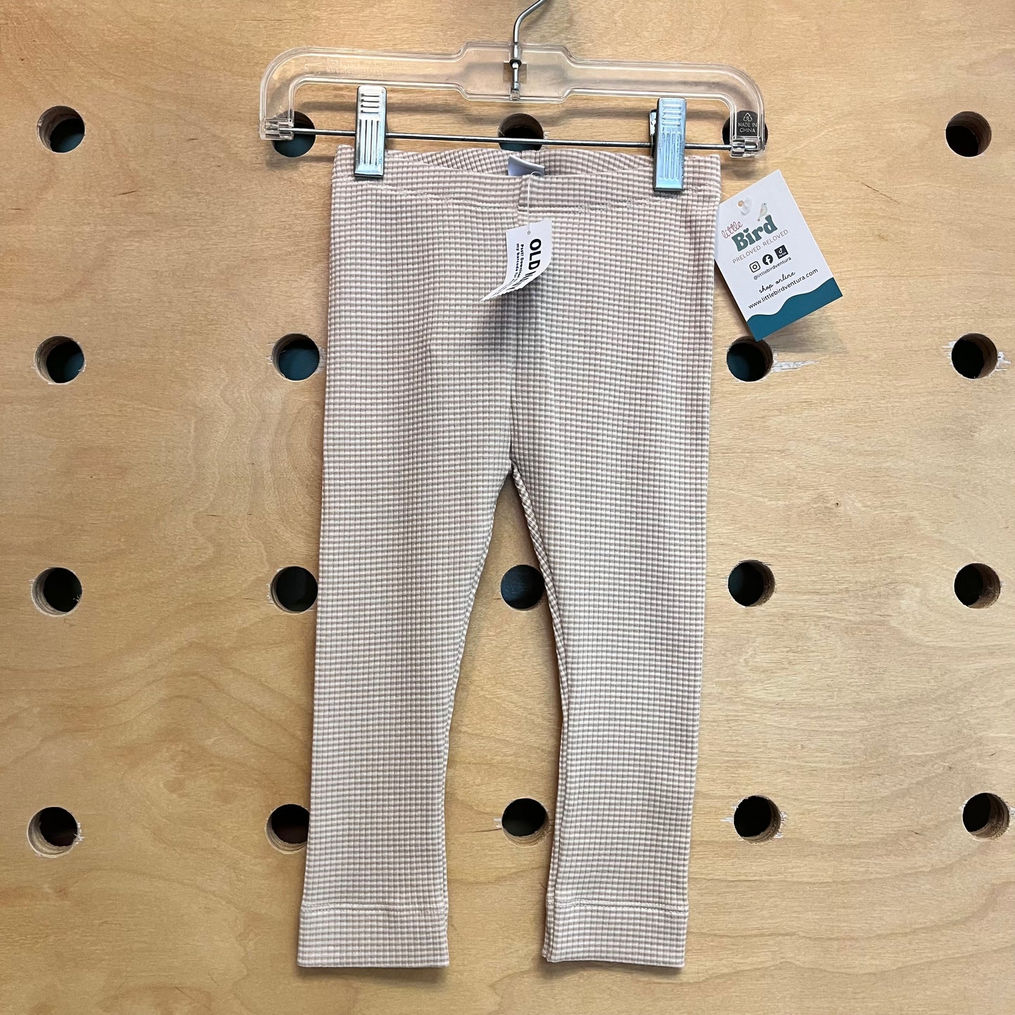 Tan/White Waffle Knit Leggings NEW!
