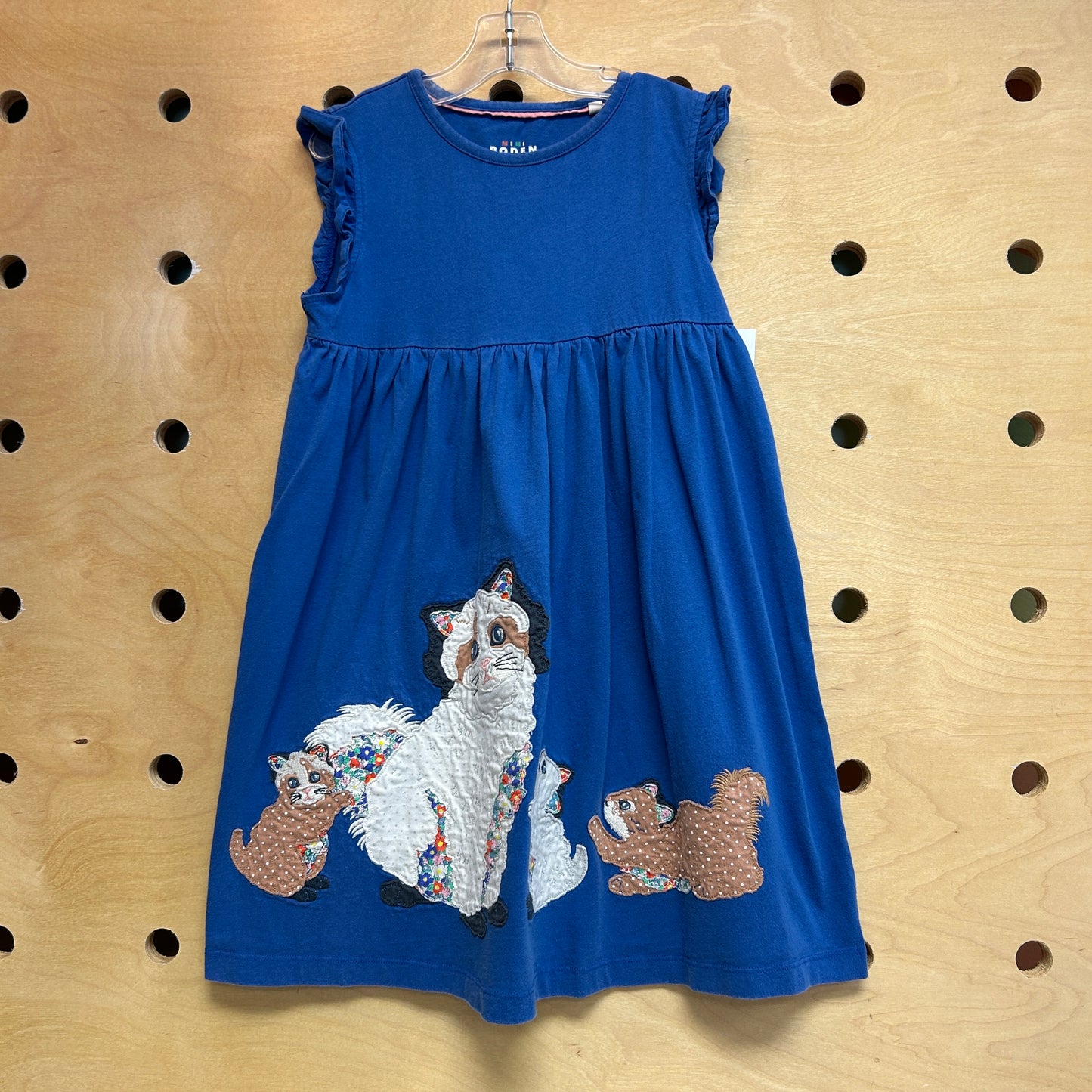 Blue Applique Cats Dress