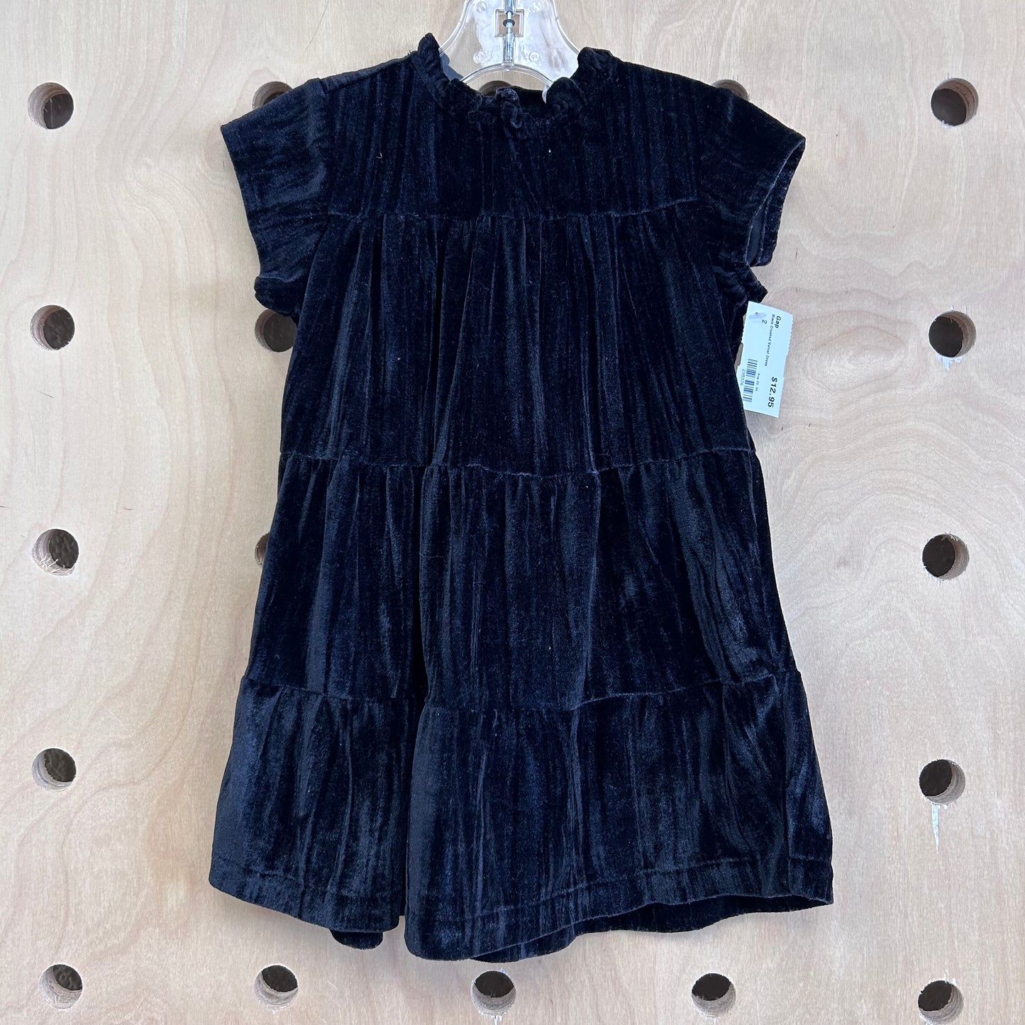 Black Crushed Velvet Dress