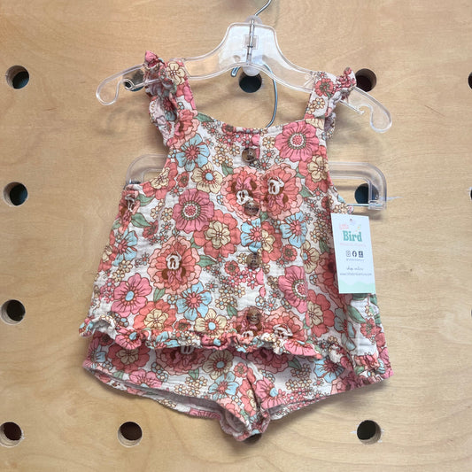 Pink Floral Minnie Mouse Outfit