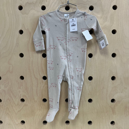 Beige Piggy Footies NEW!