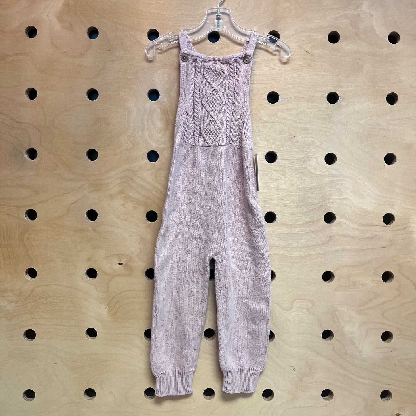 Pink Speckled Knit Coveralls