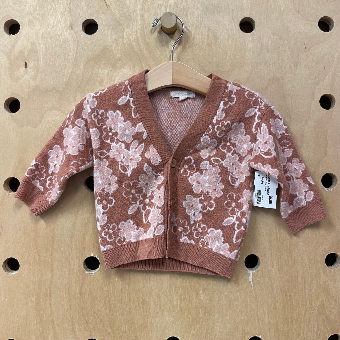 Terracotta Floral Cardigan