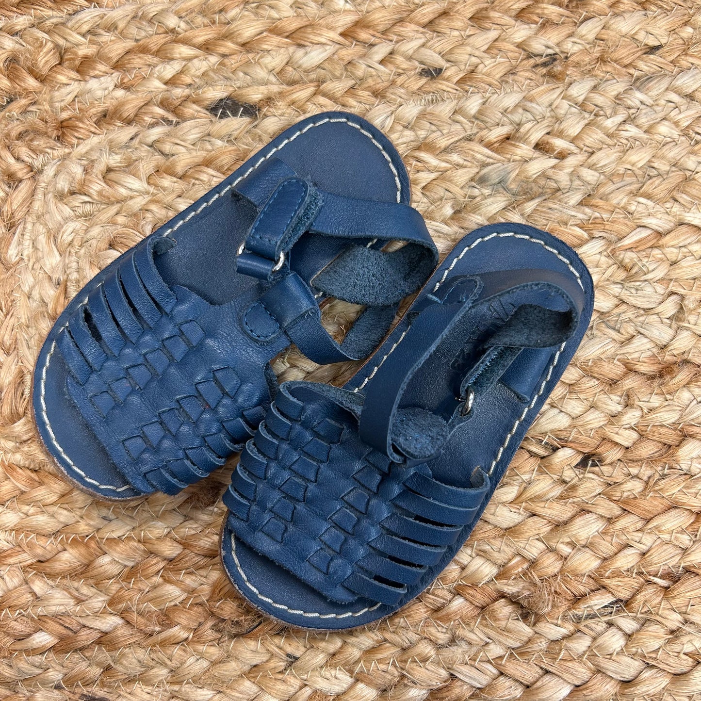 Blue Leather Sandals