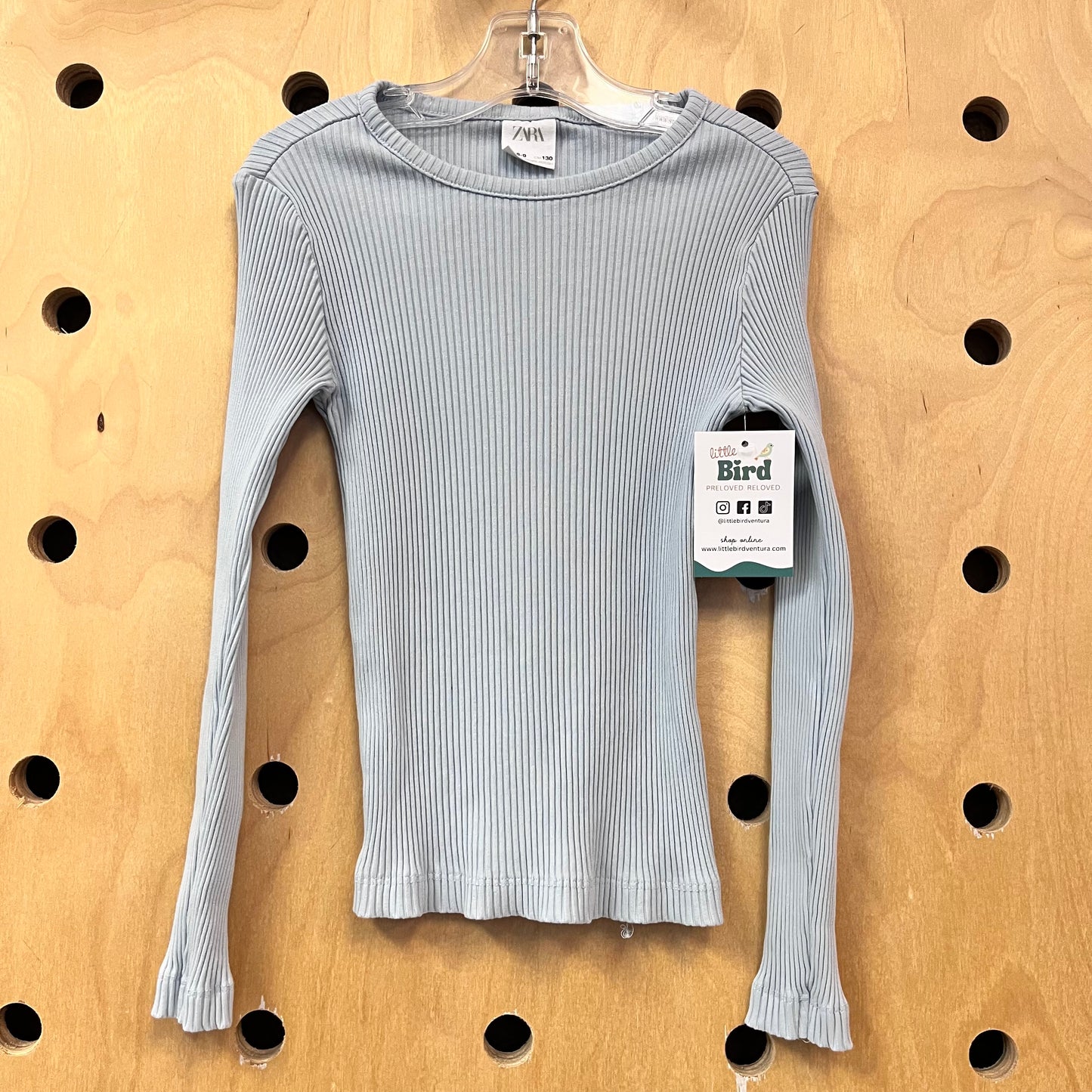 Blue Ribbed Top