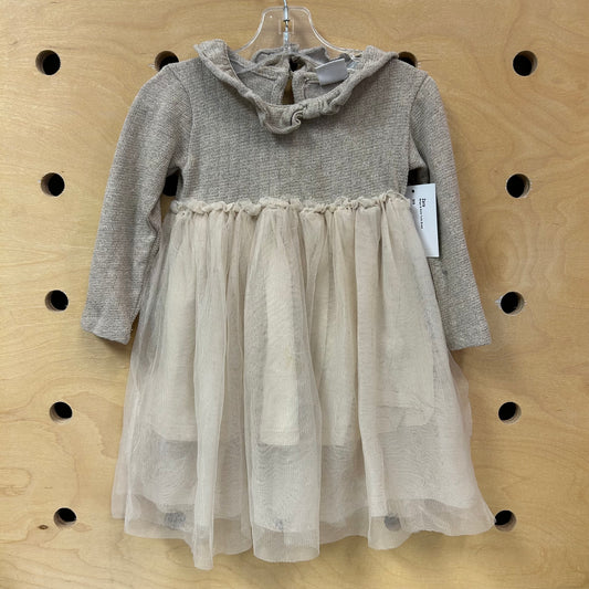 Beige & Gold Tulle Dress