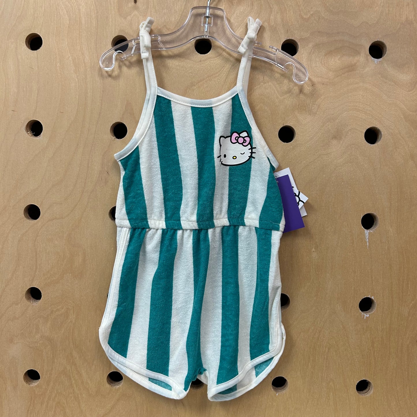 Green Striped Terry Romper NEW!