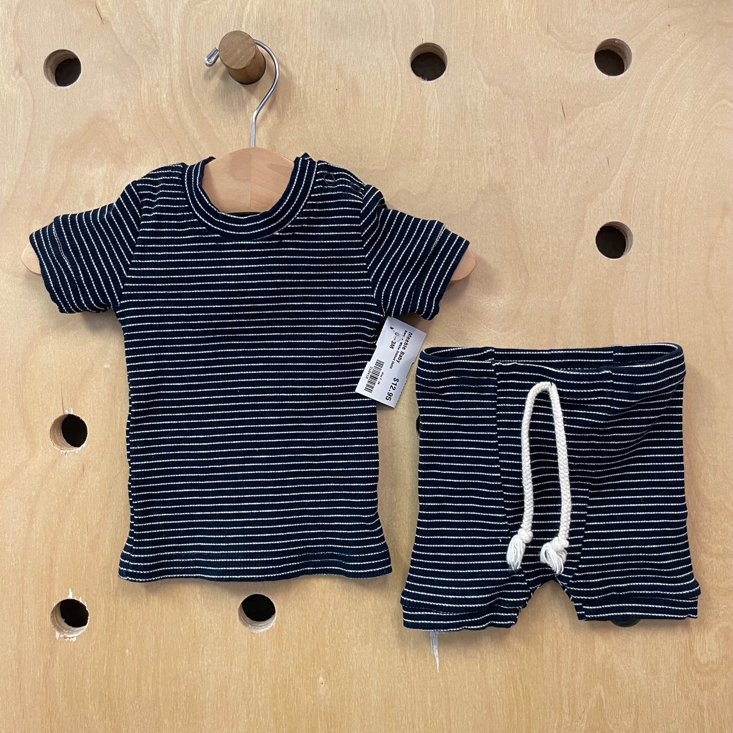 Navy + White Ribbed Outfit