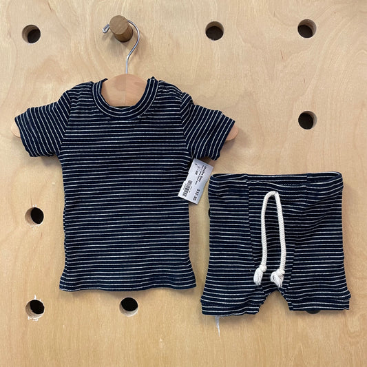 Navy + White Ribbed Outfit