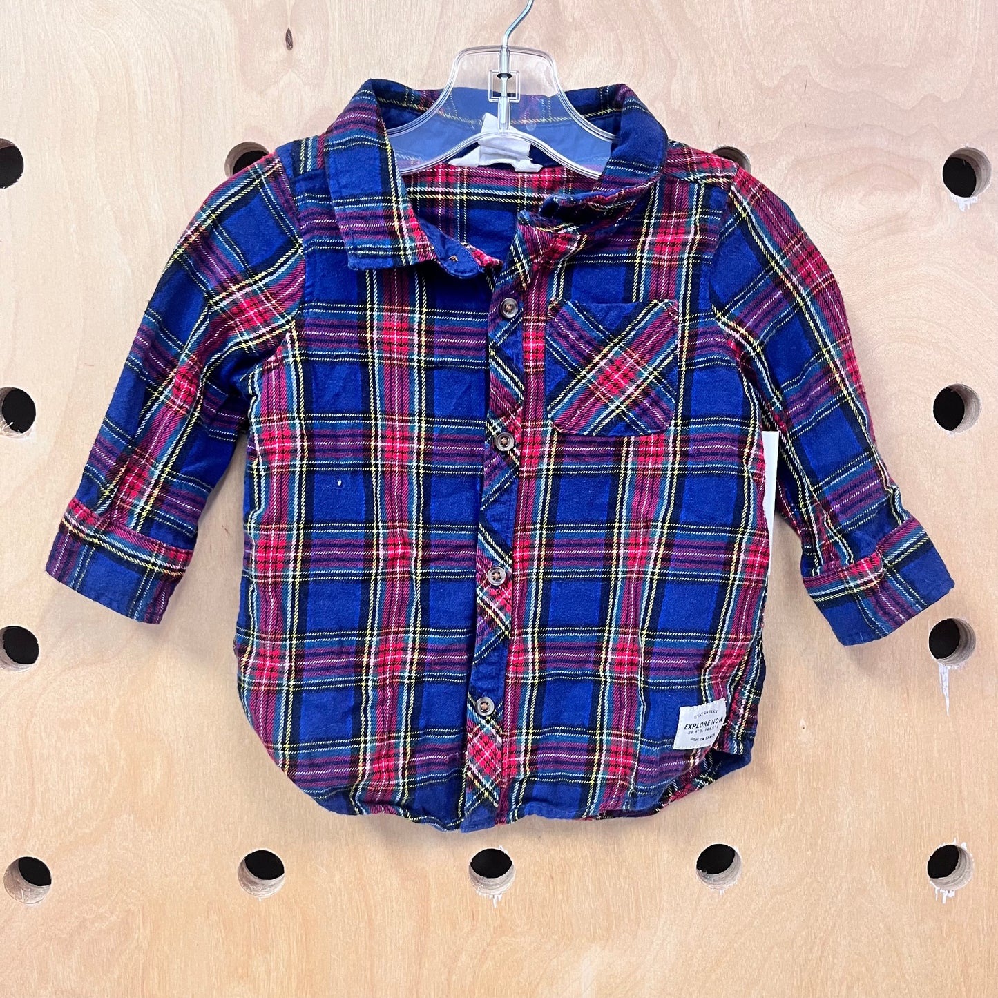 Blue + Red Explore Now Flannel