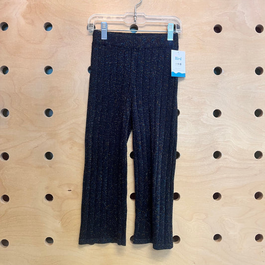 Black Sparkle Ribbed Pants