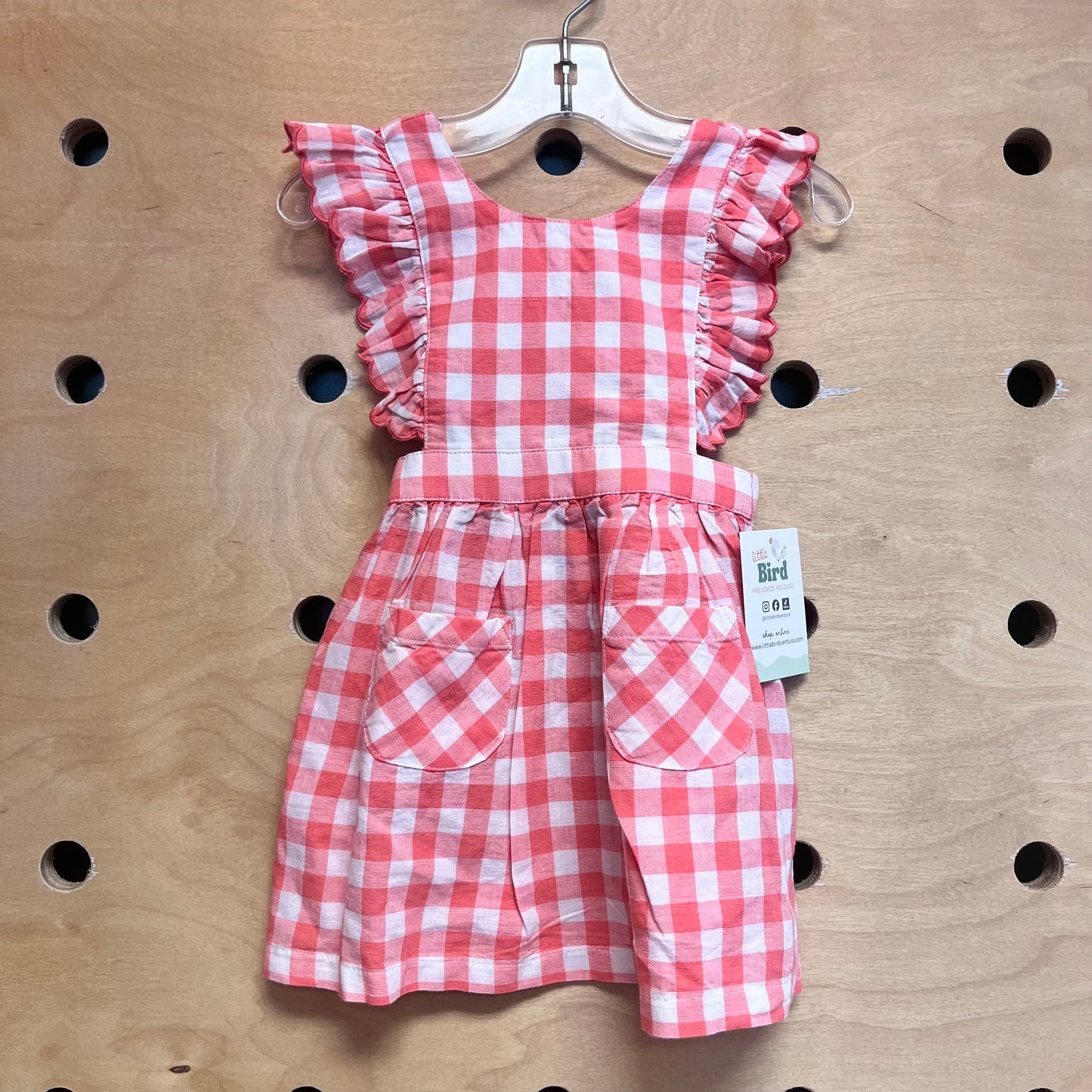 Red/White Gingham Pocket Dress NEW!