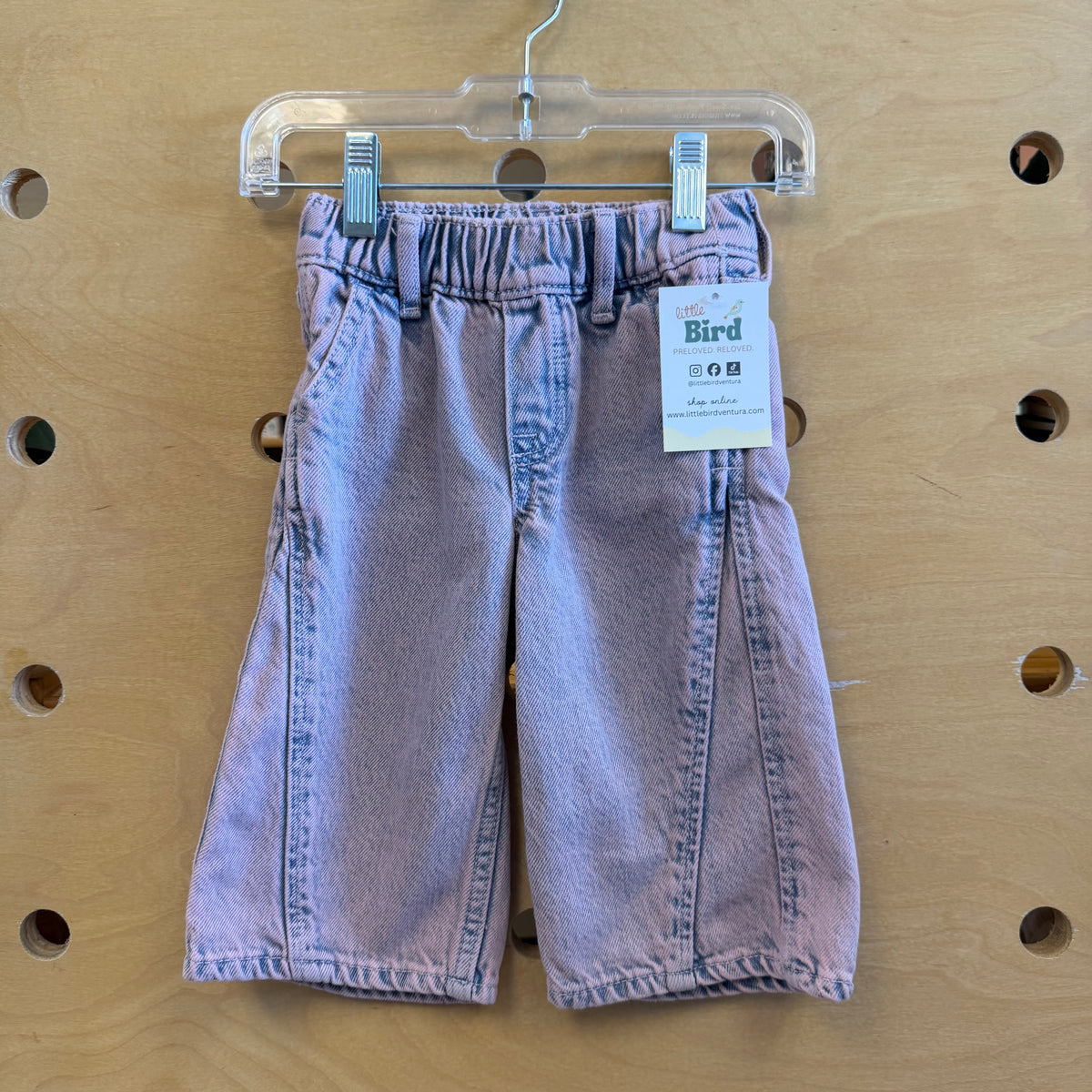 Pink Washed Baggy Denim Pants