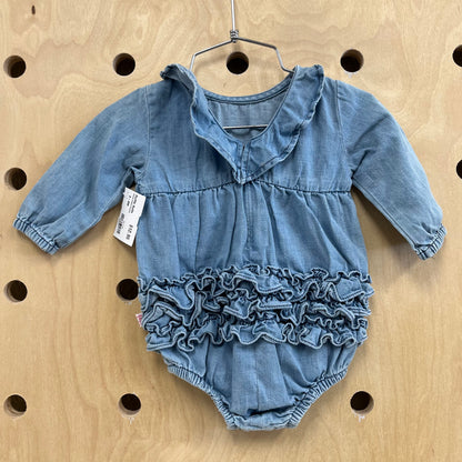 Denim Ruffle Romper
