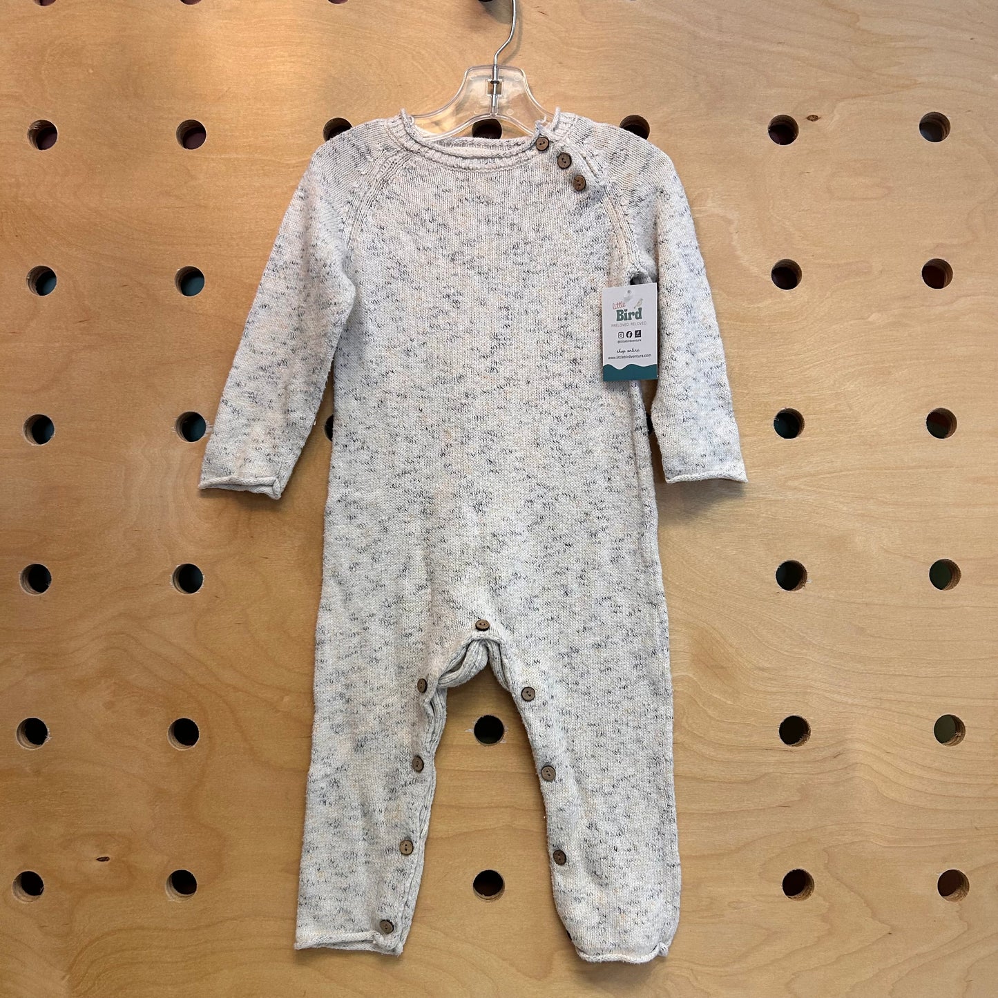 Cream/Blue Sweater Romper